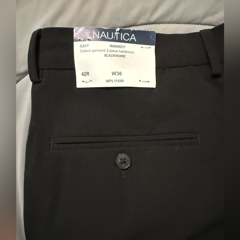 NWT Men Nautica Black Dress Pants 36Wx32L